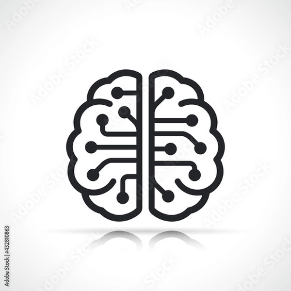 Obraz artificial intellingence brain icon isolated