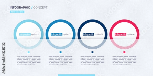 Fototapeta Stylish vector infographic concept template. Four options