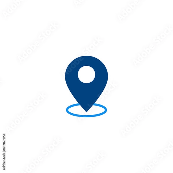 Fototapeta Pin map flat icon vector for web, computer and mobile app
