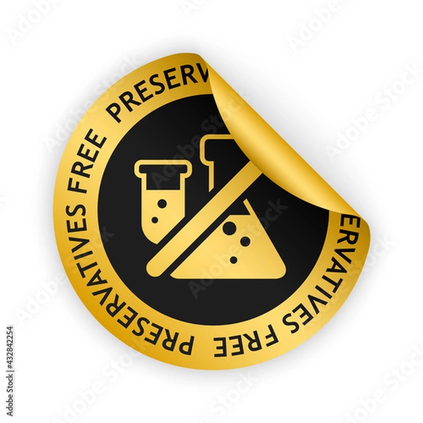Obraz vector preservatives free gold bent sticker