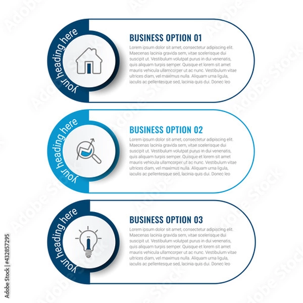 Obraz Vector Business infographics. Financial analysis data graphs and diagram, marketing statistic workflow modern business presentation elements vector investment progress icon.
