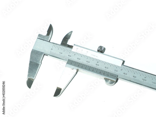 Fototapeta Vernier caliper in white background.