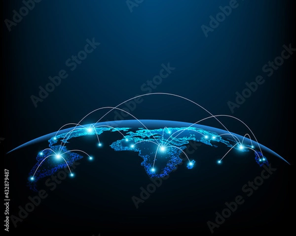 Obraz Money transfer and currency exchange network concept