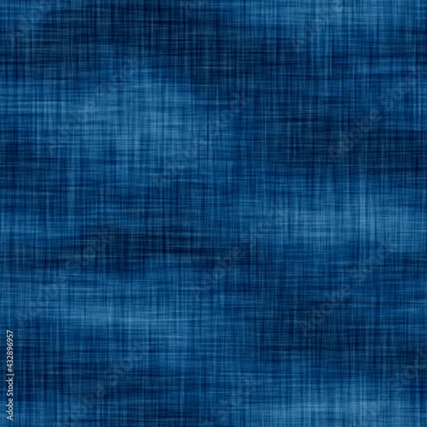 Fototapeta Aegean teal mottled linen nautical texture background. Summer coastal living style home decor. Worn turquoise blue dyed textile seamless pattern.
