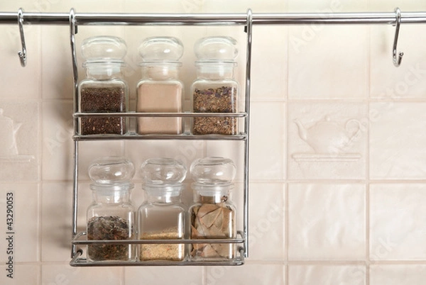 Fototapeta A set of spices in the kitchen