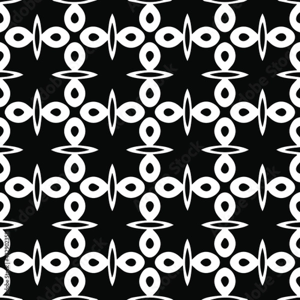 Fototapeta Geometric vector pattern with Black and white colors. Seamless abstract ornament for wallpapers and backgrounds.