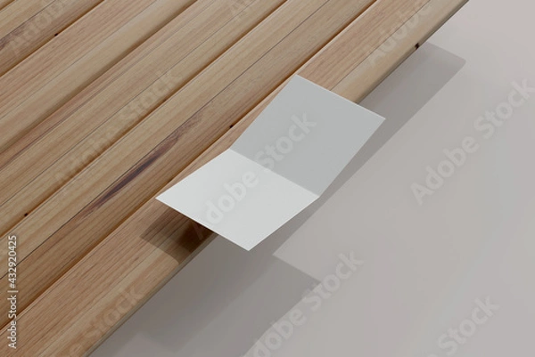 Fototapeta Isolated Square Bi Fold Brochure 3D Rendering
