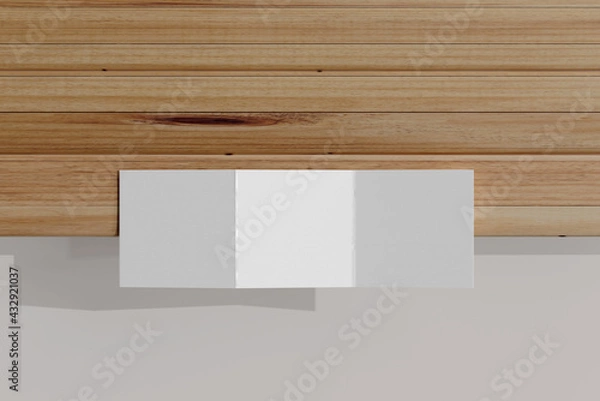 Fototapeta Isolated Square Tri Fold Brochure 3D Rendering