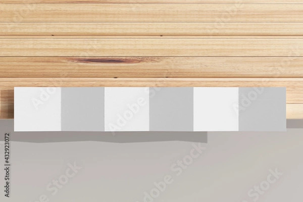 Fototapeta Isolated Square Six Fold Brochure 3D Rendering