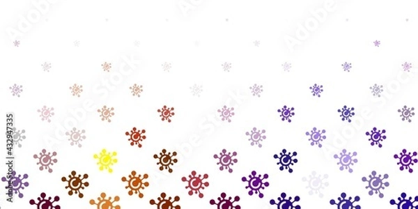 Obraz Light Pink, Yellow vector background with covid-19 symbols.