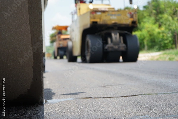 Fototapeta The image is blurred in the construction work.