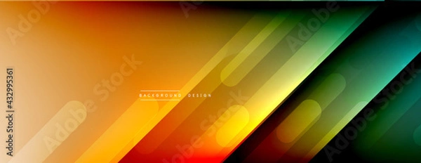 Fototapeta Dynamic lines abstract background. 3D shadow effects and fluid gradients. Modern overlapping forms