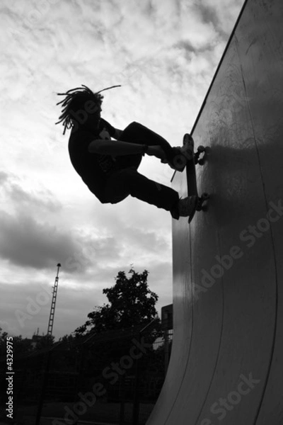 Obraz skateboarding silhouette
