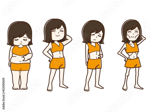 Fototapeta いろいろな体型の女性セット
