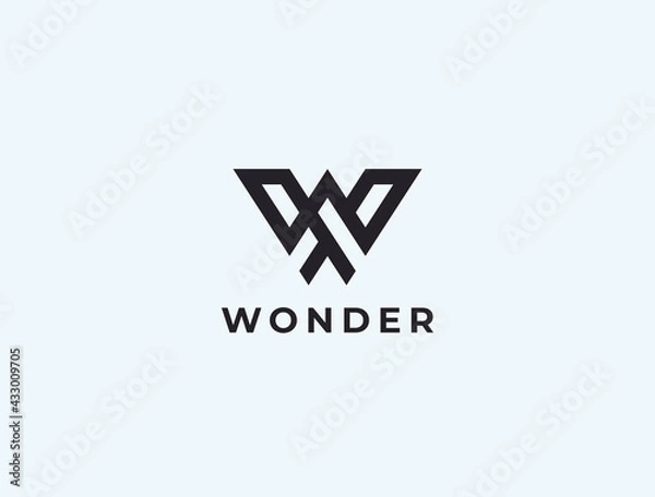 Fototapeta Letter W logo template. Modern elegant logotype. 