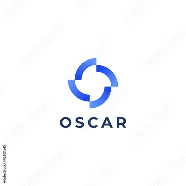 Fototapeta Abstract circle logo. Creative dynamic round logotype. Connection symbol.
