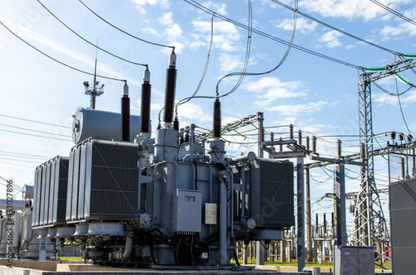 Fototapeta High voltage power transformer