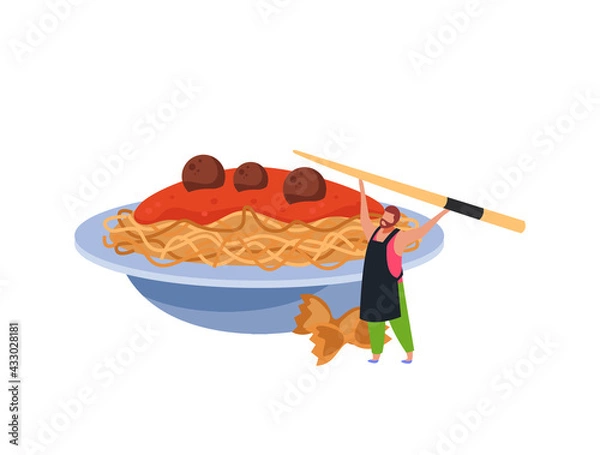 Fototapeta Flat Noodles Illustration