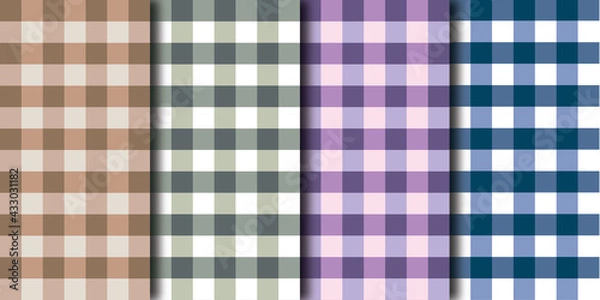 Obraz seamless patterns in  4 monochromatic colour schemes 