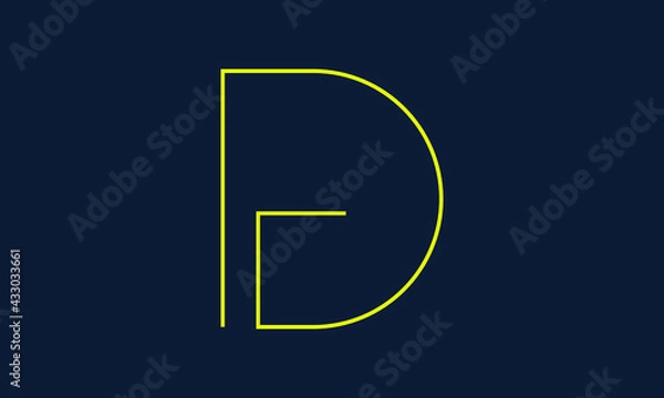 Fototapeta DG/GD logo, DG/GD letter logo design with yellow and navy blue color, DG/GD Business abstract vector logo monogram template.