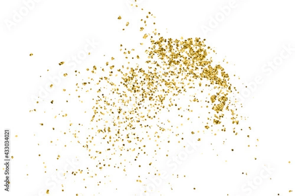 Fototapeta Gold Glitter Texture Isolated On White. Amber Particles Color. Celebratory Background. Golden Explosion Of Confetti. Vector Illustration, Eps 10.