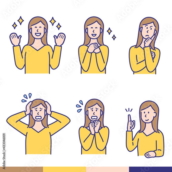 Obraz 女性 喜怒哀楽 ポージングセット02_4C
Female emotions posing set02_4C