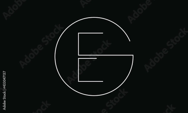 Fototapeta EG/GE logo, EG/GE letter logo design with white and black color, EG/GE Business abstract vector logo monogram template.
