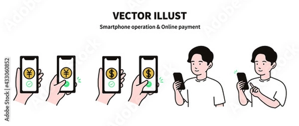 Fototapeta スマートフォンを操作する人