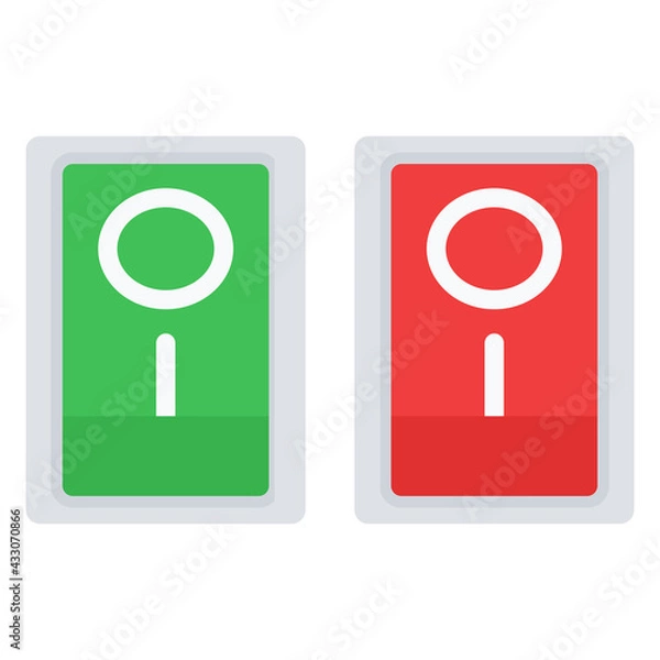 Obraz Simple Red and Green Electric Power Switch Vector Icon