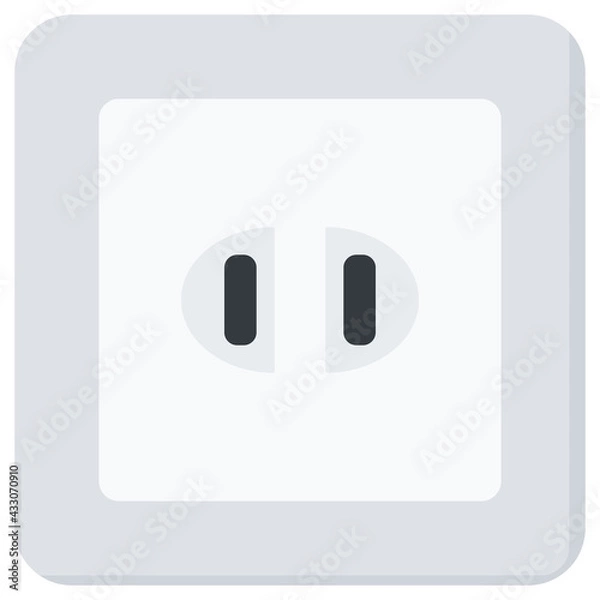 Fototapeta White Flat Wall Socket Vector Illustration Icon
