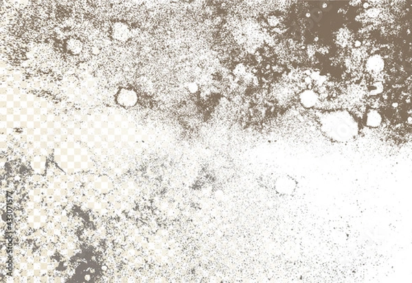 Fototapeta Mold, mildew, decay, stains, splashes, explosion. On an isolated background. Trail of grunge blots and splashes. Vector pattern of natural origin.