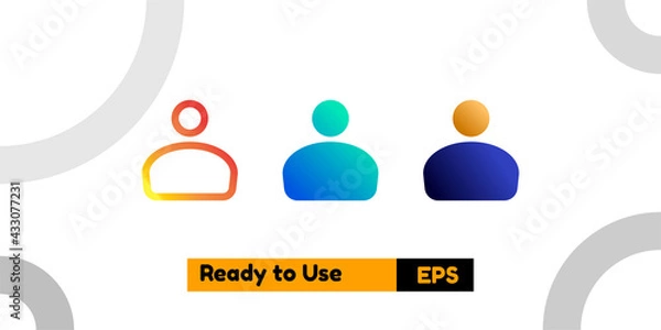 Fototapeta profile icon with three style gradient for poster, social media, and presentation