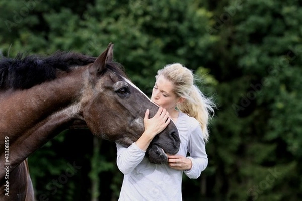 Obraz kobieta + koń