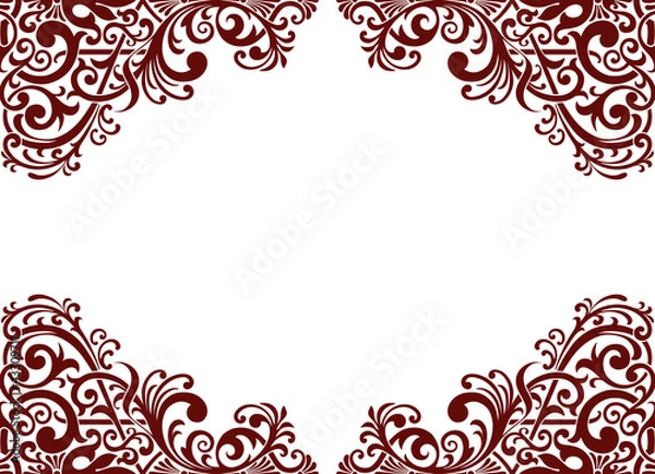 Obraz Vector vintage pattern border frame card background