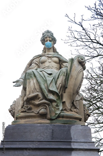 Obraz statue with facemask
