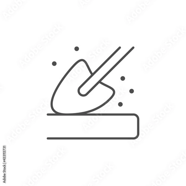 Fototapeta Dusting cleaning line outline icon isolated on white