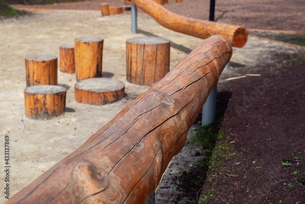 Fototapeta A log for walking and climbing.