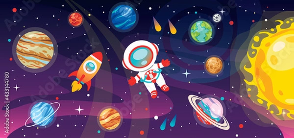 Fototapeta Hand Drawn Colorful Ssace Background