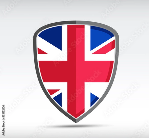 Obraz Shield icon with state flag of Great Britain