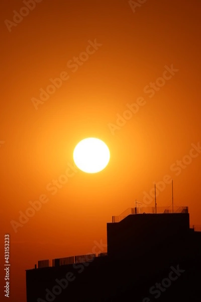 Obraz sunset in the city