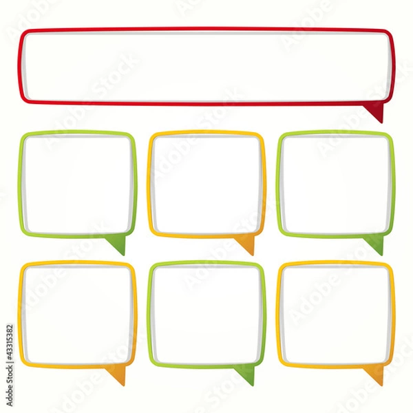 Fototapeta Colorful speech bubble frames.