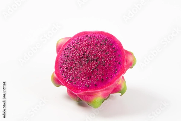Fototapeta dragon fruit with half isolated on white background