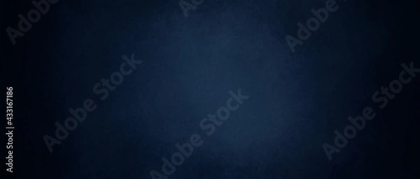 Obraz dark blue background texture with black vignette in old vintage textured border design, dark elegant teal color wall with light spotlight center