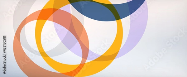 Fototapeta Ring geometric shapes, o letter repetition wallpaper. Abstract background for business or technology presentations, internet posters or web brochure covers