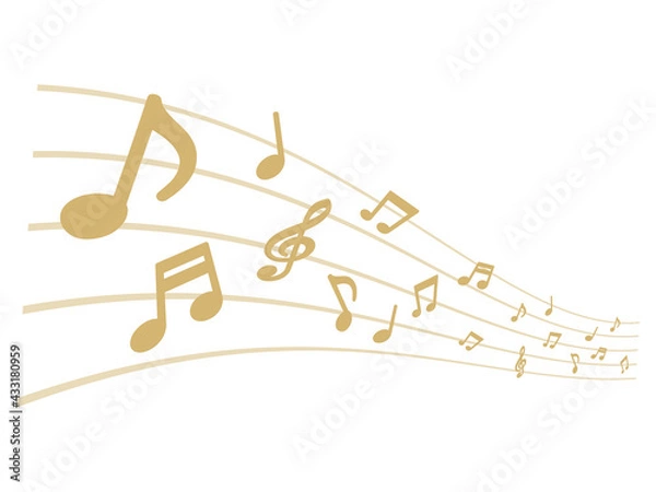 Fototapeta 飛び交う音符　五線譜