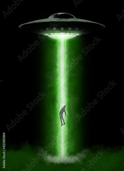 Obraz Man being abducted by UFO