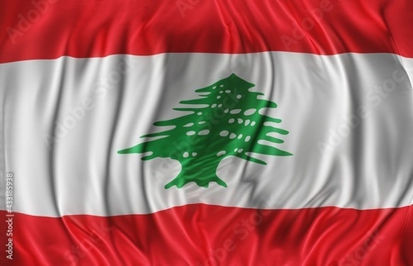 Fototapeta Abstract Lebanon Flag 3D Render (3D Artwork)