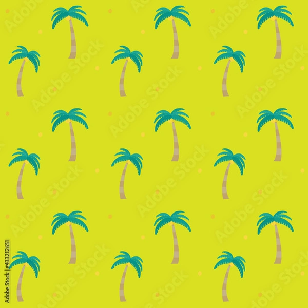 Obraz 夏 南国 ヤシの木 シームレスパターン