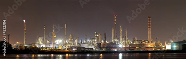 Obraz Paesaggio industriale notturno