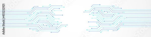 Obraz Abstract Technology Background, blue circuit board pattern, blank space